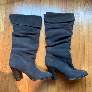 Gray Heel Tall Boots